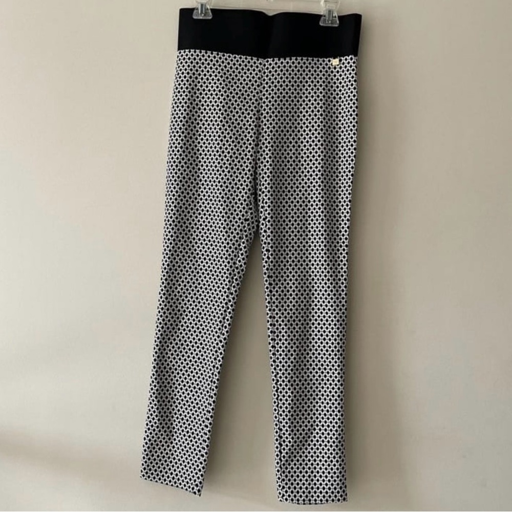 Tahari Arthur S.Levine Black and White Elastic Waistband Dress Pants
